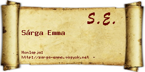 Sárga Emma névjegykártya