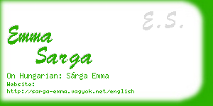 emma sarga business card